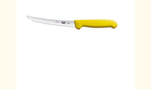 5" Yellow Boning Knife Wide Curved Blade 